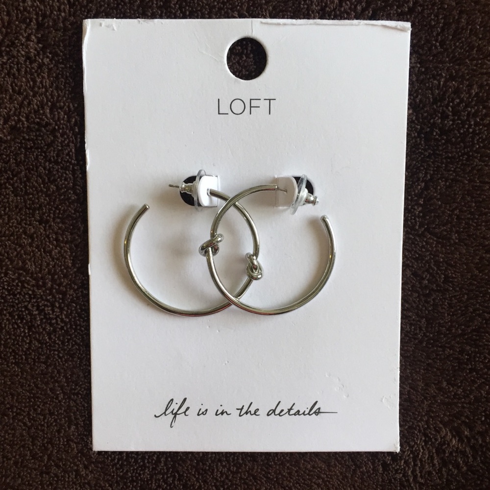 Loft silver hoop earrings